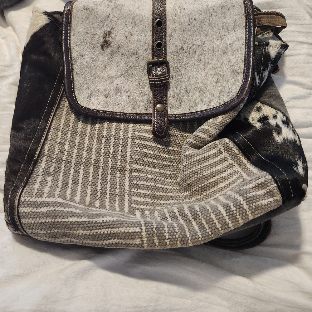 Myra Bag Mix Fabric Bookbag Style